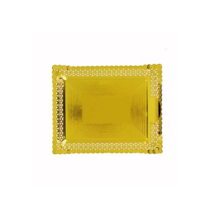 BANDEJA CON BLONDA MODELO ARIES 22X27 "ORO" P/5 UNIDADES