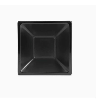 PLATO PLASTICO CUADRADO 17CM HONDO NEGRO P/6 UNIDADES