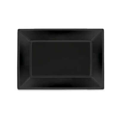 BANDEJA PLASTICO RECTANGULAR 33X22'5 NEGRO P/3 UNIDADES
