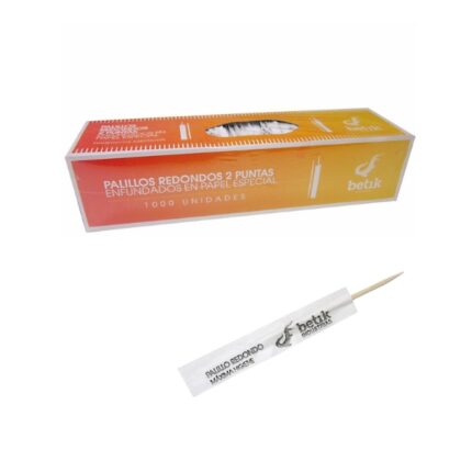PALILLOS REDONDOS 2 PUNTAS FUNDA PAPEL P/1000 UNIDADES BAMBU 001010032