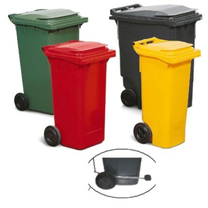 CUBO BASURA 120L CON RUEDAS Y PEDAL METALICO CONGOST COLORES SURTIDOS