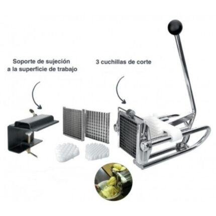 CORTA PATATAS CHIP ACERO INOX 18/10 +3 CORTADORES REF. 60343