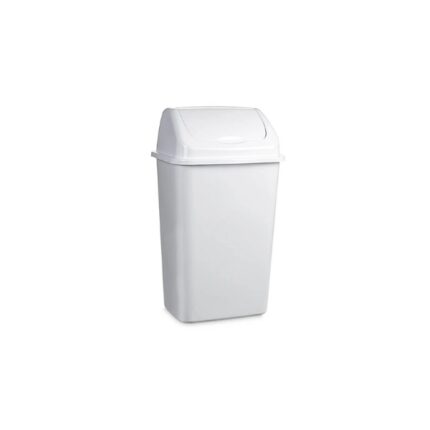 PAPELERA RECTANGULAR 60L C/TAPA BASCULANTE REF. 7081354W BLANCA