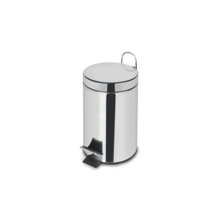 PAPELERA METALICA 5 LITROS COMPRESERO CON CUBO INTERIOR Y PEDAL ACERO INOX