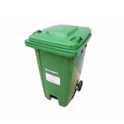 CONTENEDOR BASURA INDUSTRIAL 240 LITROS CON PEDAL VERDE REF. YY-240C-2