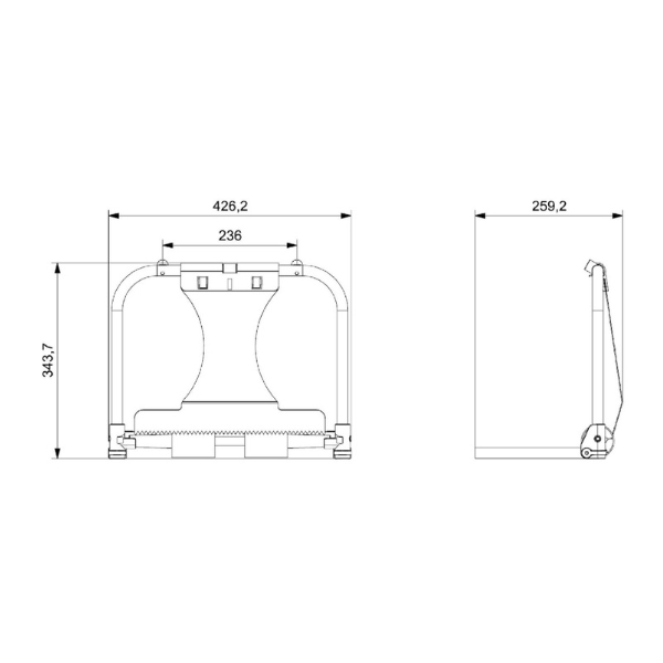 PORTABOBINAS MURAL PARED GRAFITO ACERO LAMINADO SIERRA METALICA REF. AD60000 - Imagen 2