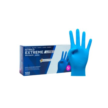 GUANTES NITRILO EXTREME LITE SIN POLVO AZUL T/PEQUEÑA PAQUETE 100 UNIDADES