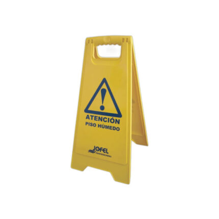 SEÑAL PLEGABLE SUELO AMBOS LADOS "ATENCIÓN PISO HUMEDO " 67CM  AMARILLO COD. 611200