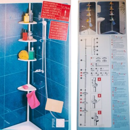 ESQUINERO RINCONERA BAÑO PASTA CON 4 ESTANTES ADAPTABLEREF.  952078