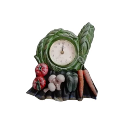 RELOJ PARED COCINA CON DECORACION VERDURAS EN RESINA