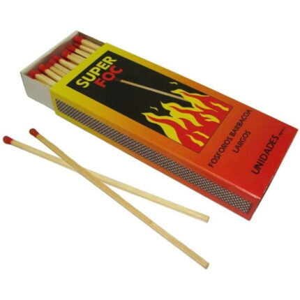 CAJA FOSFOROS BARBACOA EXTRALARGOS P/72 UNIDADES