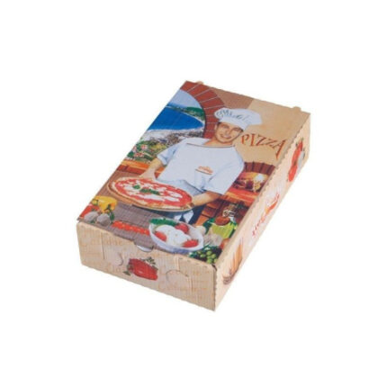 CAJA PIZZA CALZONE 28X17X7 IMPRESION STANDAR P/100 UNIDADES