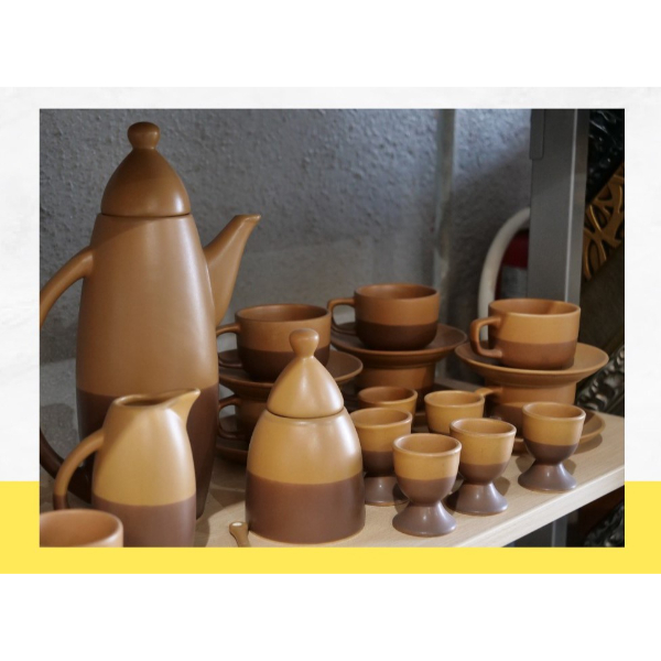 JUEGO BARRO CERAMICO COLOR CAFE-CHOCOLATE 48 PIEZAS - Imagen 3