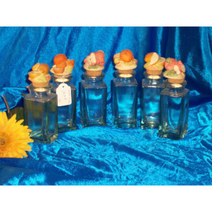 JUEGO 6 ESPECIEROS CRISTAL TAPON RESINA