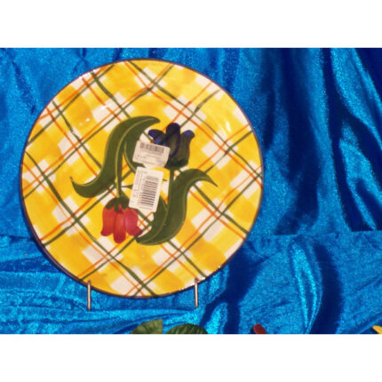 PLATO CERAMICA PINTADO 26CM COMBINADO FLORAL