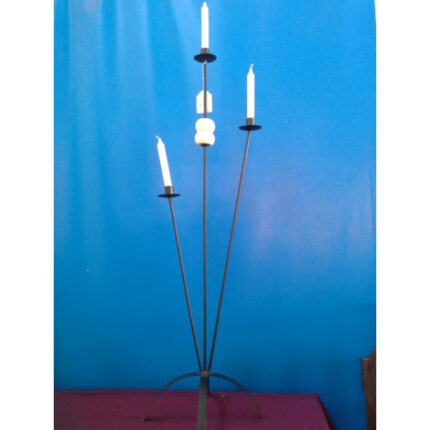 CANDELABRO SUELO 3 VELAS HIERRO FORJADO