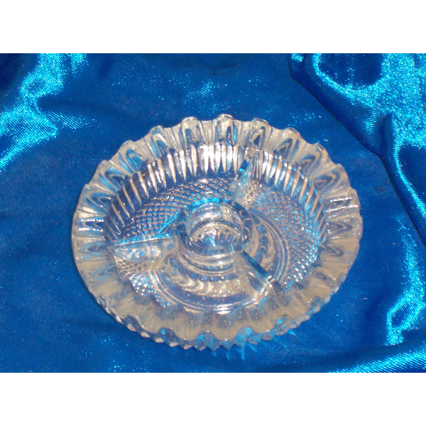 PORTAVELAS-CENICERO CRISTAL TRANSPARENTE VINTAGE