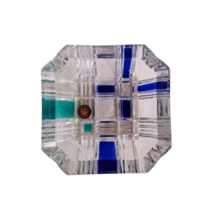 CENICERO CRISTAL TRANSPARENTE BICOLOR AZUL Y VERDE MODELO WALT REF.1327 33313