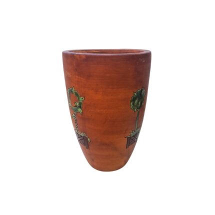 JARRON BARRO PINTADO EFECTO RUSTICO BOCA ANCHA