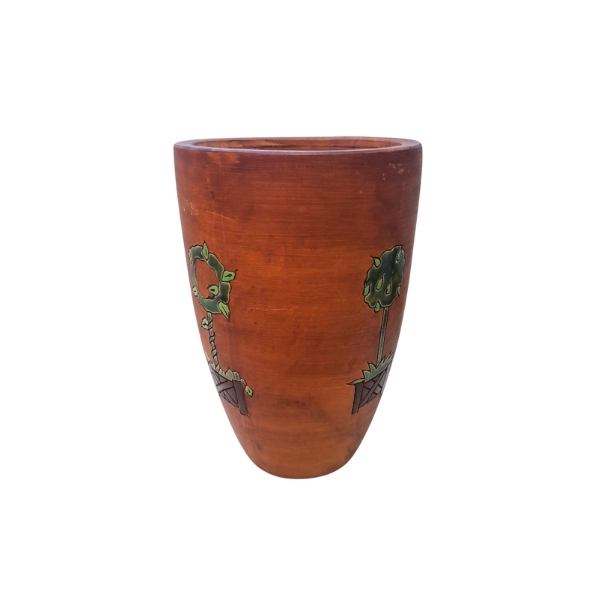 JARRON BARRO PINTADO EFECTO RUSTICO BOCA ANCHA