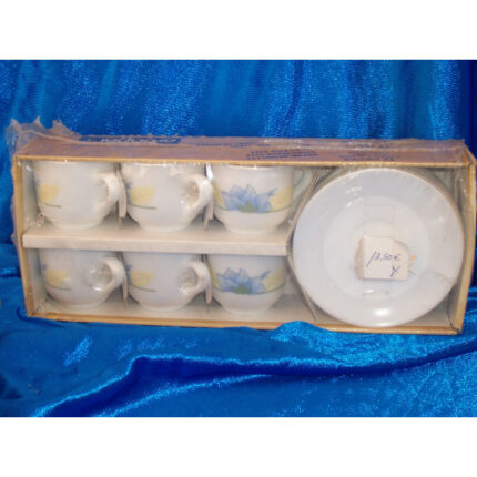 ESTUCHE  6 TAZAS+ 6 PLATOS DESAYUNO MODELO FLOR
