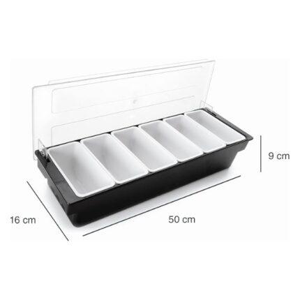 CONTENEDOR CONDIMENTOS 6 SECTORES 450ML REF. 61136