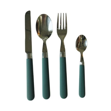 CUBERTERIA 24 PIEZAS ACERO INOX 18/0 MANGO VERDE