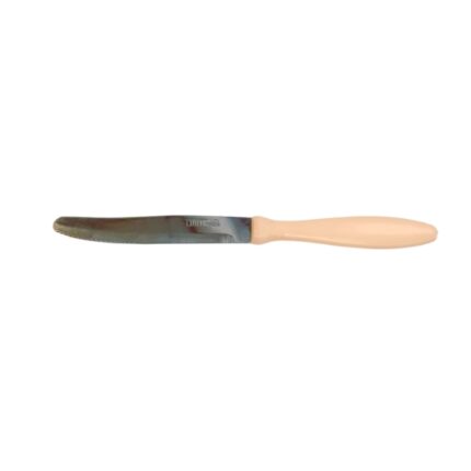 CUCHILLO PUNTA REDONDA MANGO PLÁSTICO AMARILLO – HOJA 10.5 CM
