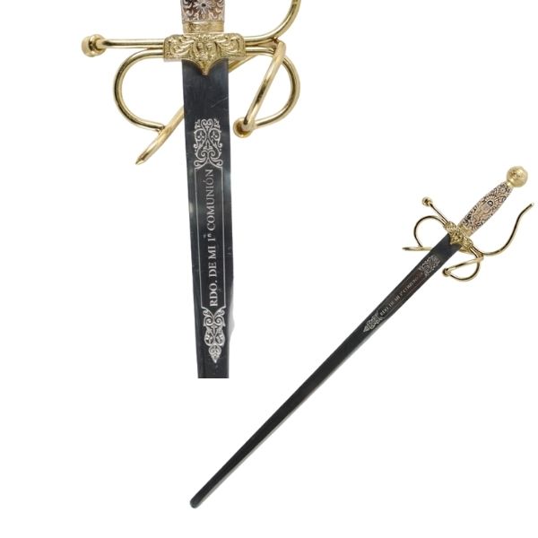 ESPADA INFANTIL COLADA DEL CID 45CM EMPUÑADURA MARMOLINA REF. 45-C (COMUNIÓN)