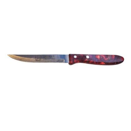 CUCHILLO MESA CON SIERRA MANGO NACAR ROJO- HOJA 10.5 CM REF. 512-3NR