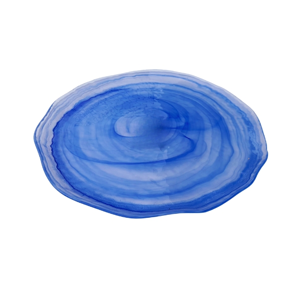 PLATO LLANO 32CM AMORF ALABASTRO AZUL REF. 4971 - Imagen 2