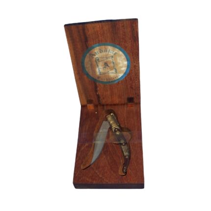 NAVAJA INOX CON EMPUÑADURA DE TORO+ ESTUCHE MADERA ANDUJAR