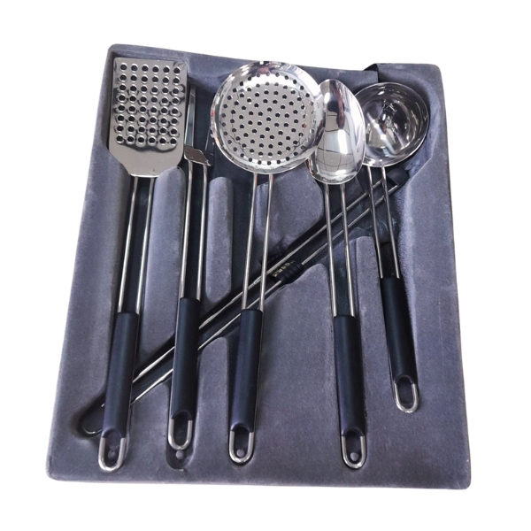 JUEGO UTILES COCINA 6 PZAS. INOX 18/10 MODELO LINE DOURO