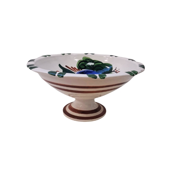 FRUTERO CENTRO MESA CERAMICA CON PIE DECORADO SURTIDO
