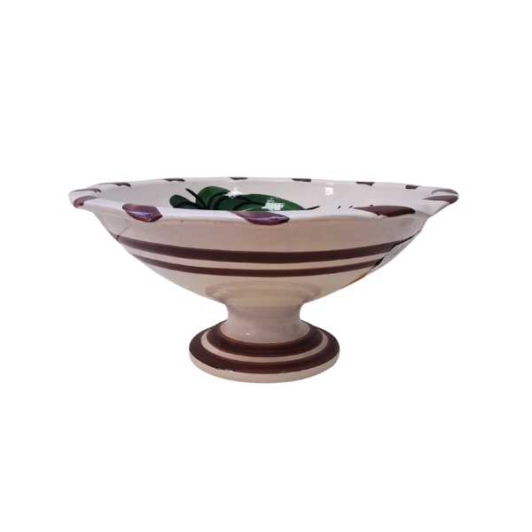 FRUTERO CENTRO MESA CERAMICA CON PIE DECORADO SURTIDO - Imagen 3
