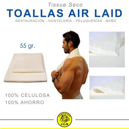 TOALLA SUPERABSORBENTE 33X80 55GR AIR LAID CELULOSA 100% P/100 UNIDADES