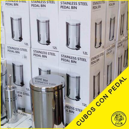 PAPELERA  INOX. CON PEDAL 12 LITROS