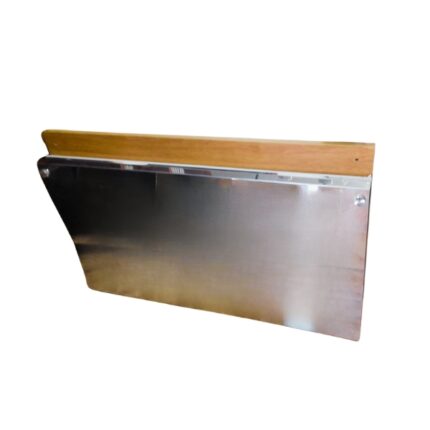 EXPOSITOR CARNICERO ACERO INOX 18/10 Y MADERA PARA PARED