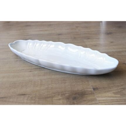 FUENTE OVAL PORCELANA BLANCA 44X17 CM MODELO ELEGANCE