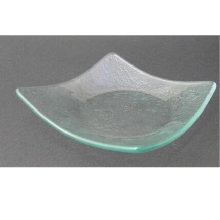 PLATILLO CRISTAL VERDE RECICLADO 14X14X3.5