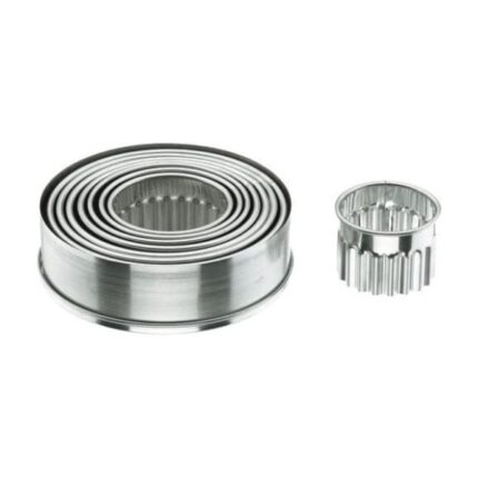 CAJA 9 CORTAPASTAS REDONDO RIZADO INOX REF. 68070