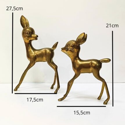 FIGURA PAREJA BAMBI BRONCE DORADO