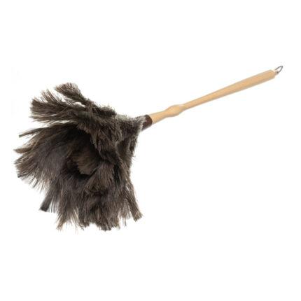 PLUMERO PLUMA AVESTRUZ Nº 4 MANGO MADERA TORNEADO