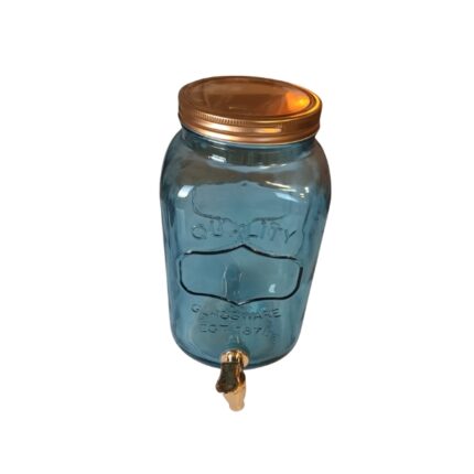DISPENSADOR BEBIDA CRISTAL CON GRIFO 3L TAPA COBRE AZUL ARIZONA REF. 7522085
